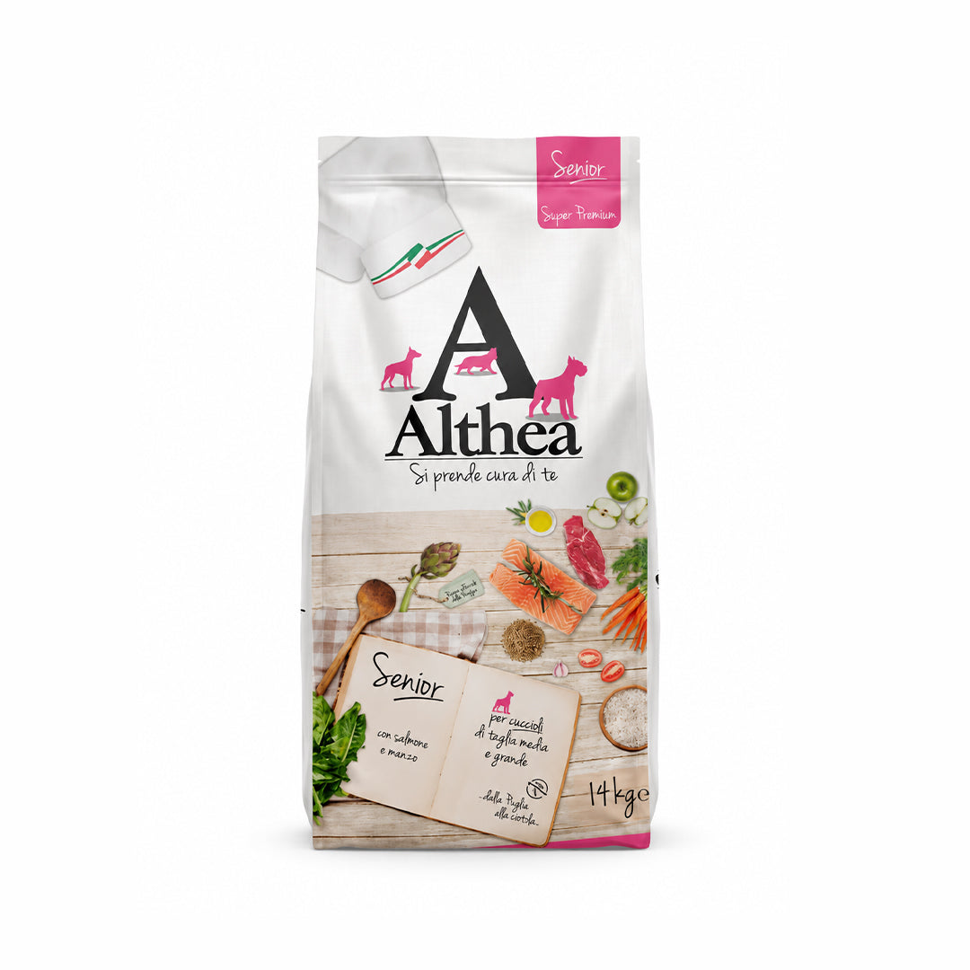 Althea Senior - Cibo secco per cani anziani di taglia grande, con condroitina e glucosamina - 14 kg