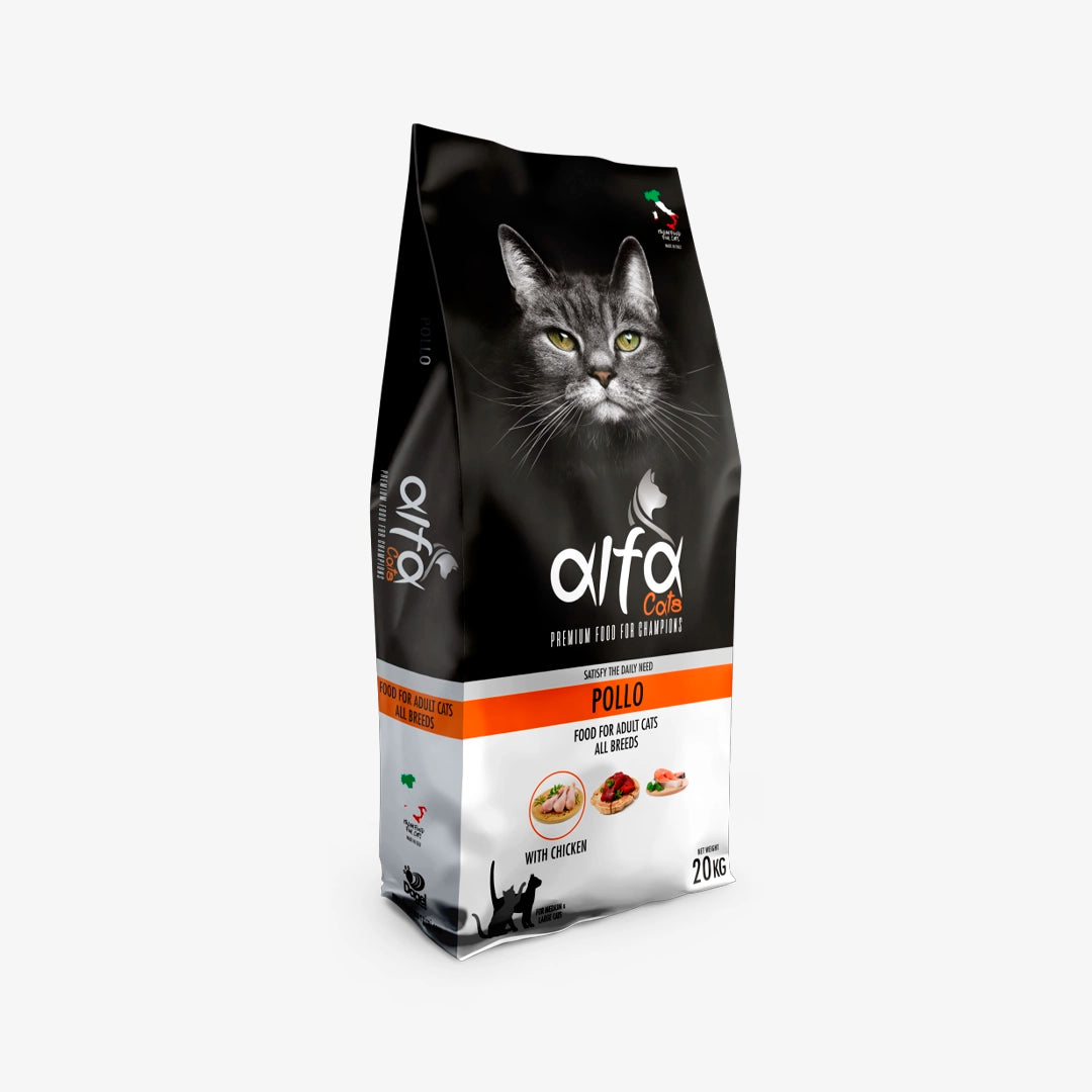 Alfa Cats - Gusto Pollo, alimento secco adatto al mantenimento di gatti adulti - 20 kg