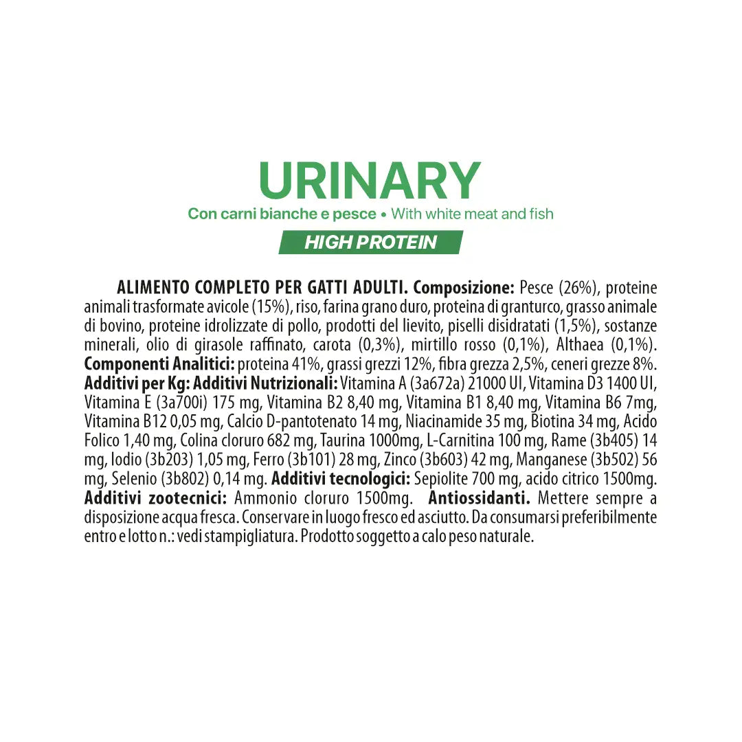 Althea gatto Urinary - con carni bianche e pesce, alimento secco super premium adatto per il supporto urinario di cui il gatto ha bisogno - 5 kg
