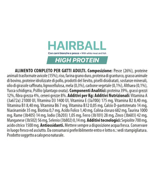 Althea gatto Hairball - con carni bianche e pesce, alimento secco super premium adatto per rimozione naturale dei boli di pelo - 1,5 kg