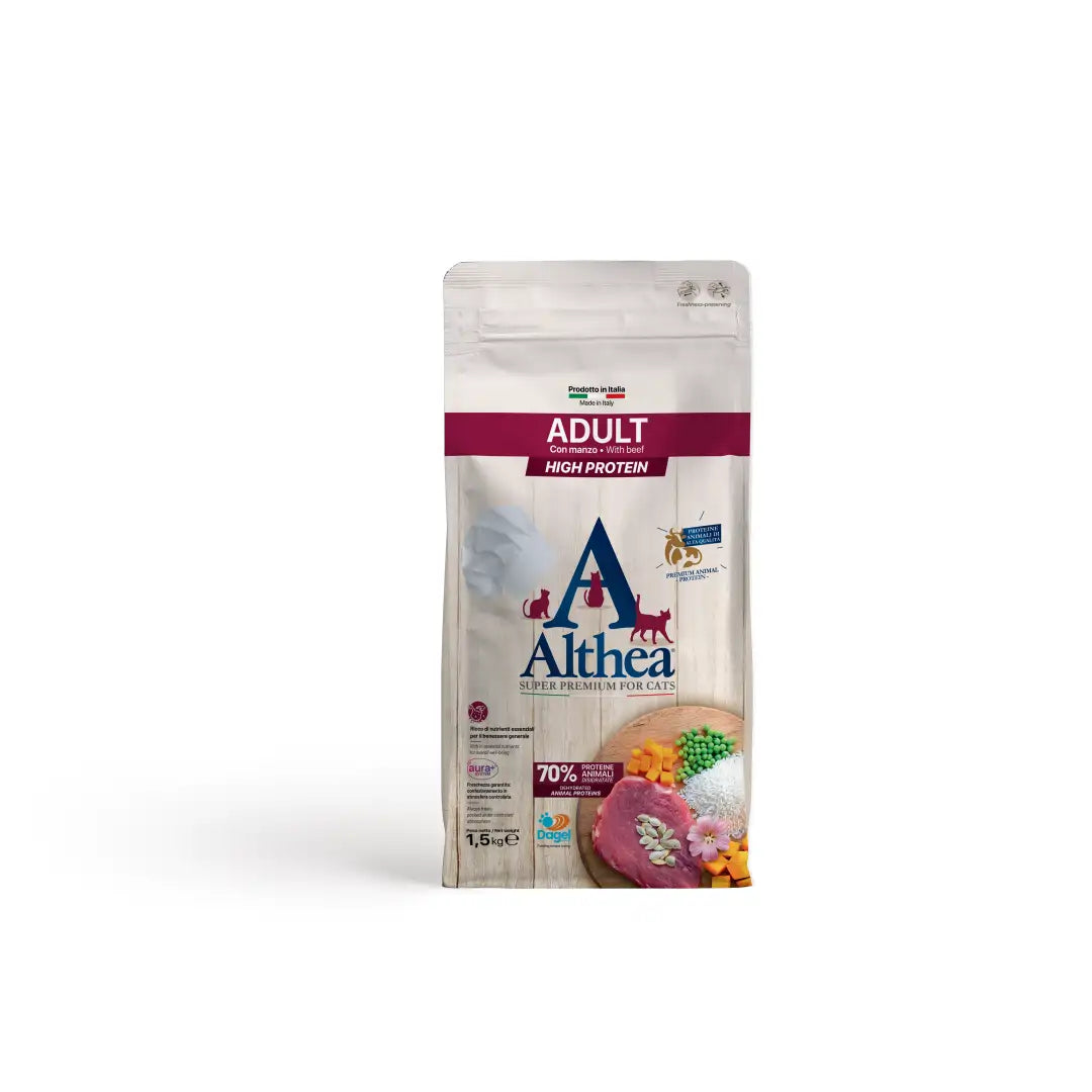 Althea gatto Adult - con manzo, alimento secco super premium adatto per il mantenimento di gatti adulti - 1,5 kg