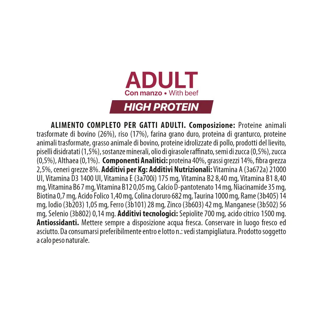 Althea gatto Adult - con manzo, alimento secco super premium adatto per il mantenimento di gatti adulti - 5 kg