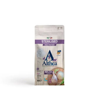 Althea gatto Sterilised - con carni bianche, alimento secco super premium adatto per gatti adulti satellizzati- 400 gr