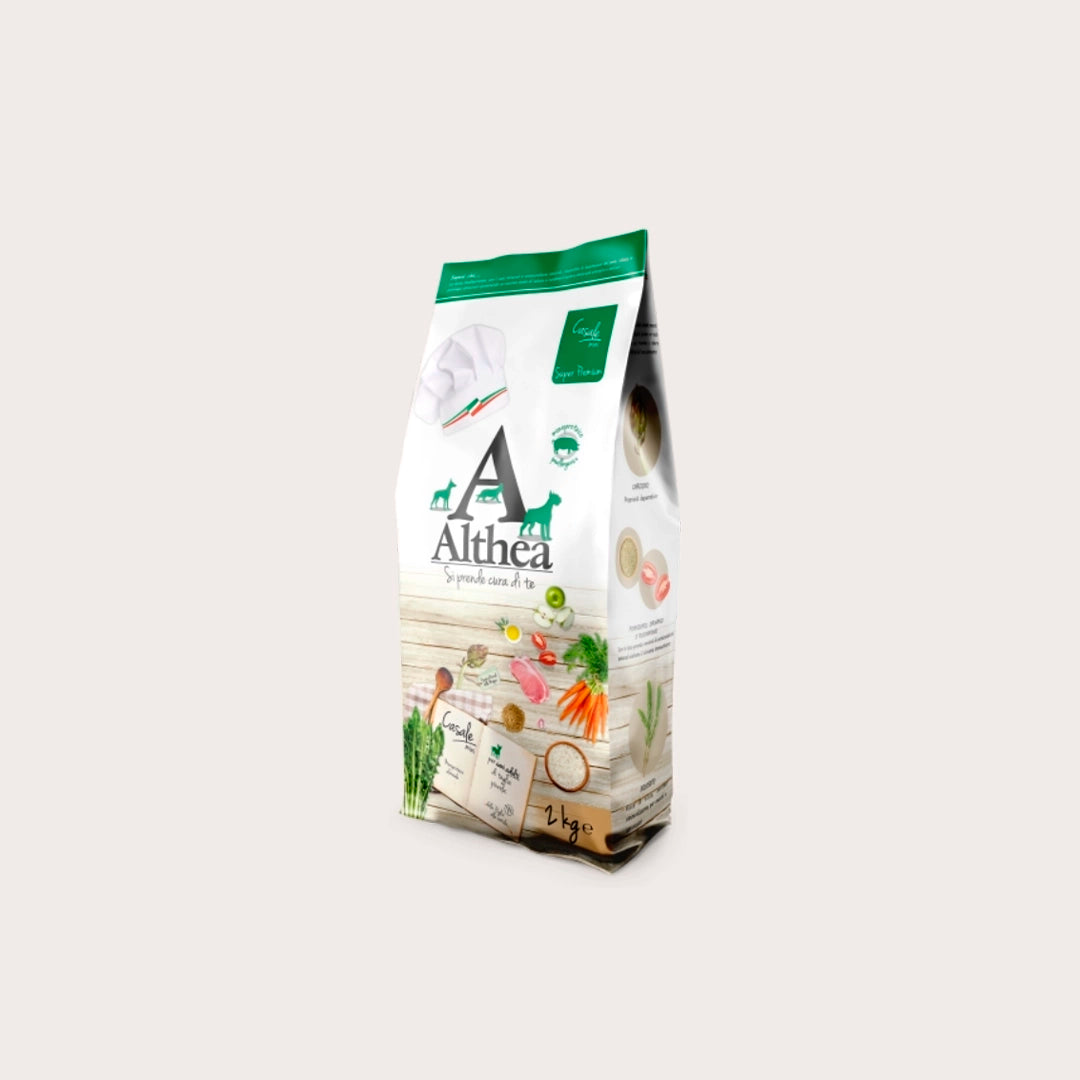 Althea Casale Mini - Monoproteico al Maiale, cibo secco per cani adulti di taglia piccola - 2 kg