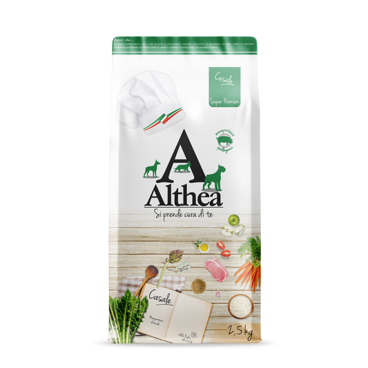 Althea Casale - Monoproteico al Maiale, cibo secco per cani adulti di taglia media - 2,5 kg