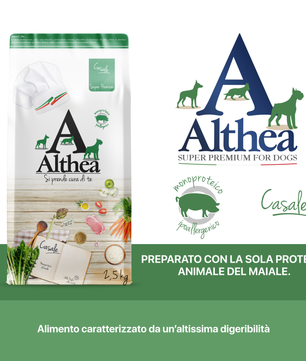 Althea Monoproteico al Maiale, cibo secco per cani adulti di taglia media - 2,5 kg