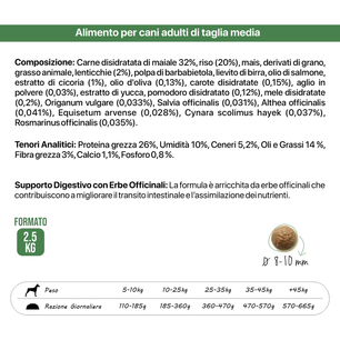 Althea Casale - Monoproteico al Maiale, cibo secco per cani adulti di taglia media - 2,5 kg