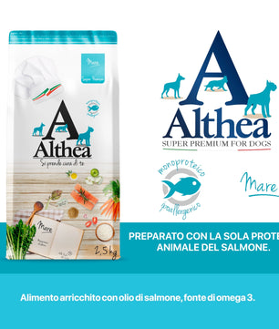 Althea Monoproteico al Salmone, cibo secco per cani adulti di taglia media - 2,5 kg