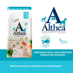 Althea Mare - Monoproteico al Salmone, cibo secco per cani adulti di taglia media - 2,5 kg