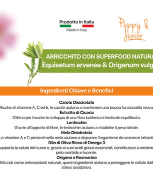 Althea Puppy e Junior - Alimento completo per cuccioli di taglia media, con manzo, pollo, agnello e salmone - 2,5 kg