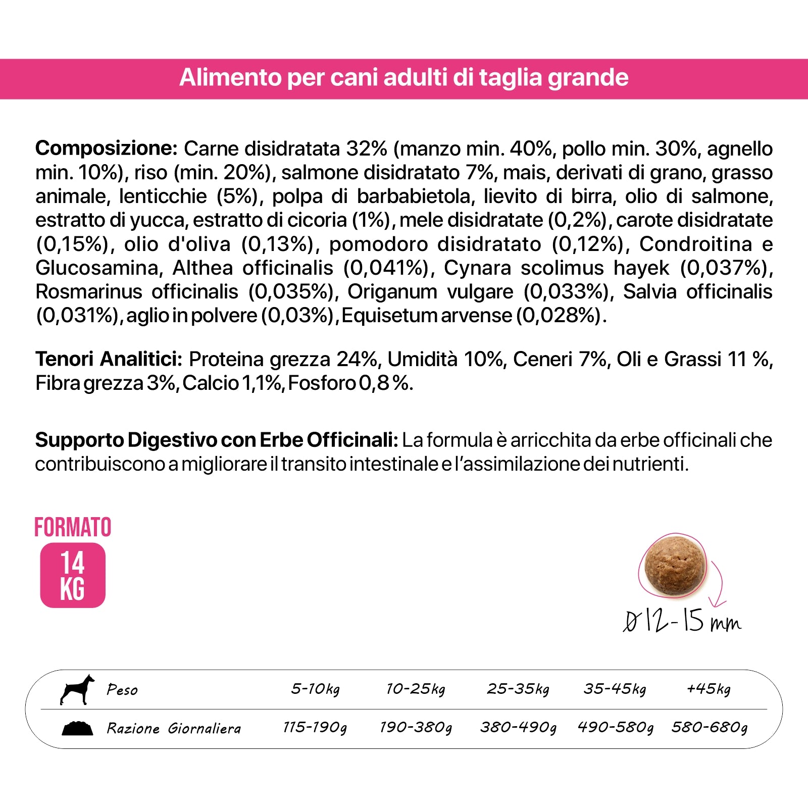 Althea Senior - Cibo secco per cani anziani di taglia grande, con condroitina e glucosamina - 14 kg