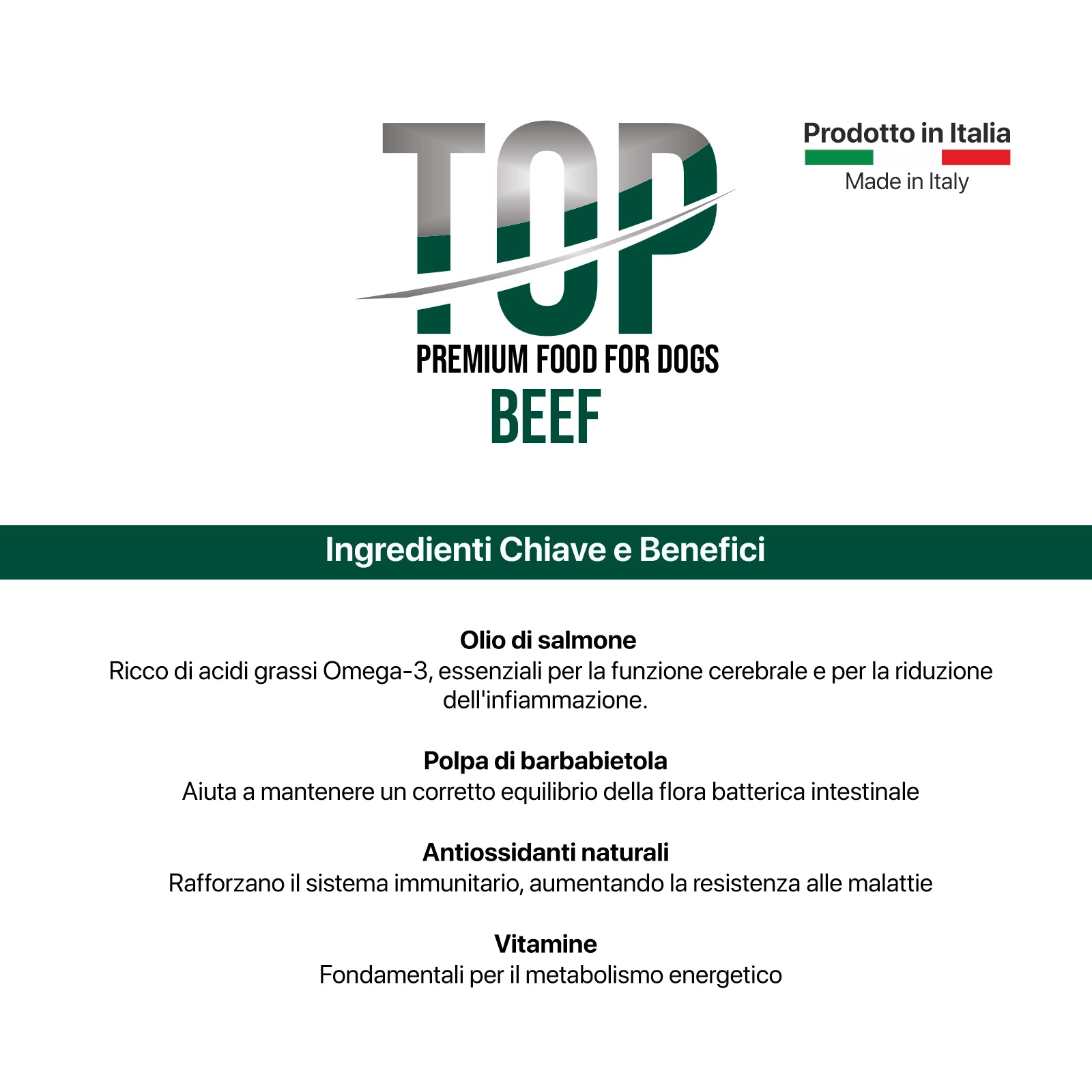 Top Beef - Gusto manzo, cibo secco adatto al mantenimento di cani adulti di tutte le taglie - 10 kg