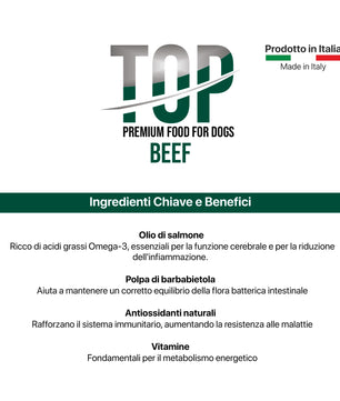 Top Beef - Gusto manzo, cibo secco adatto al mantenimento di cani adulti di taglia media/grande - 20 kg