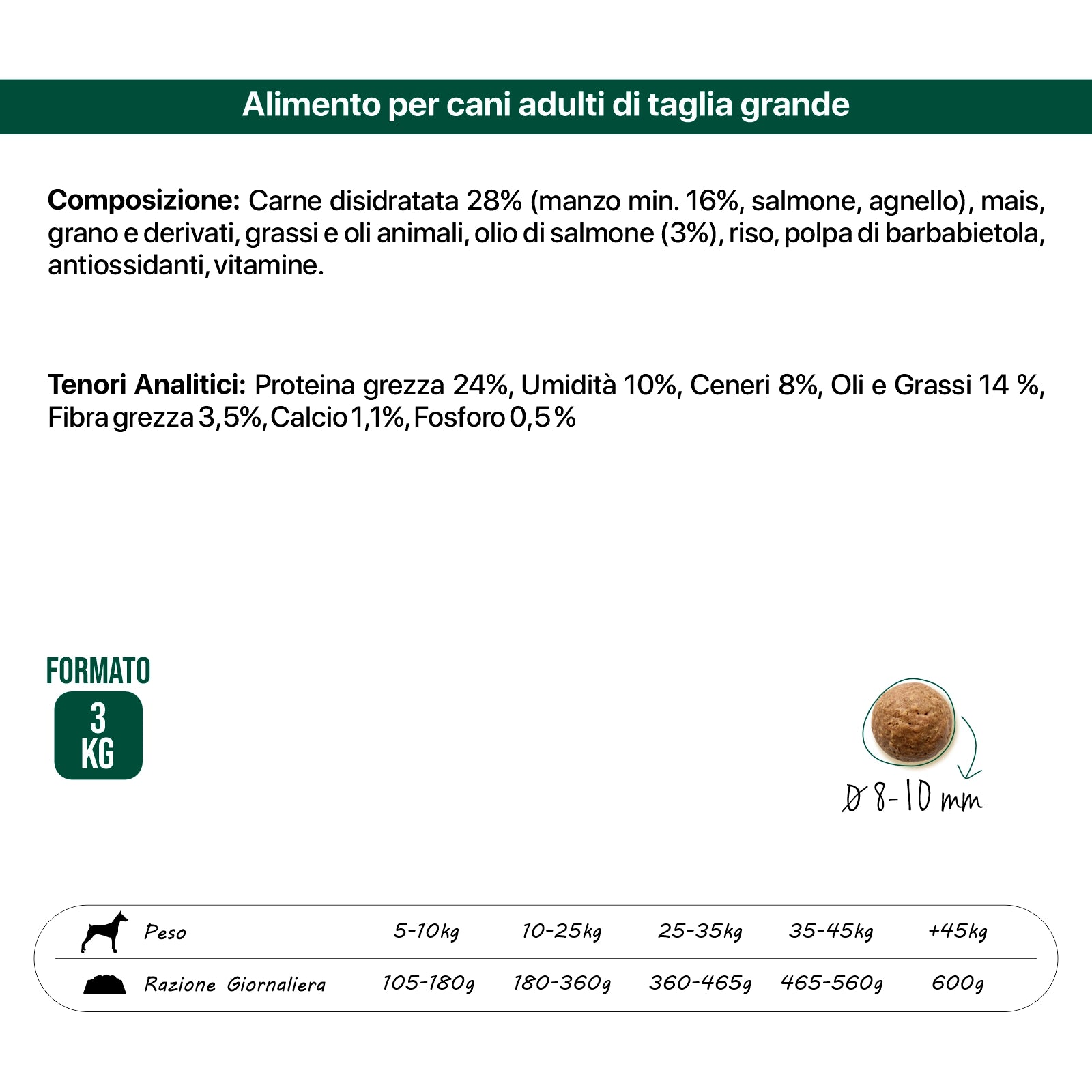 Top Beef - Gusto manzo, cibo secco adatto al mantenimento di cani adulti di taglia media - 3 kg