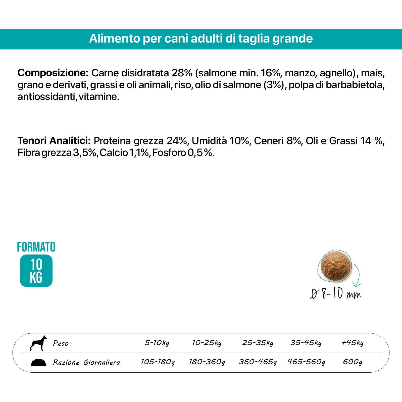 Top Salmon - Gusto Salmone, cibo secco per il mantenimento di cani adulti di tutte le taglie - 10 kg